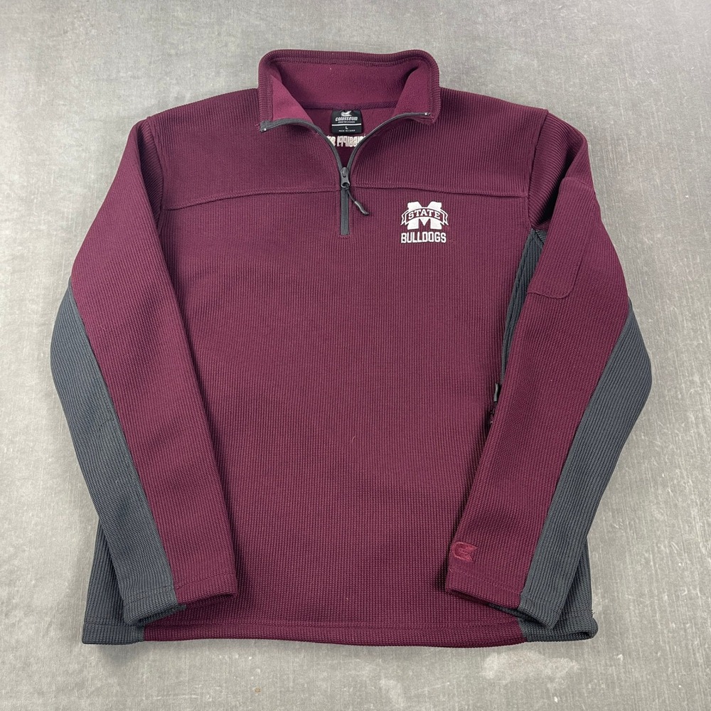 Mississippi State Bulldogs Colosseum Men Large Maroon Quarter Zip Pullover